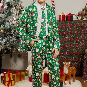 Funnycokid Boys Christmas Suits 3 Piece Kids Formal Dresswear
