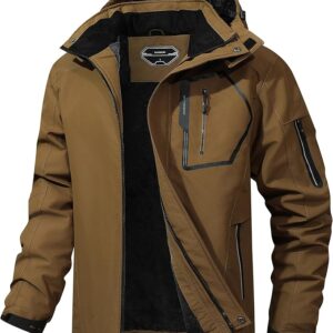 Men's Ski Jacket Winter Warm Snow Coat Waterproof Windbreaker Hooded Work Outerwear Snowboarding Jackets